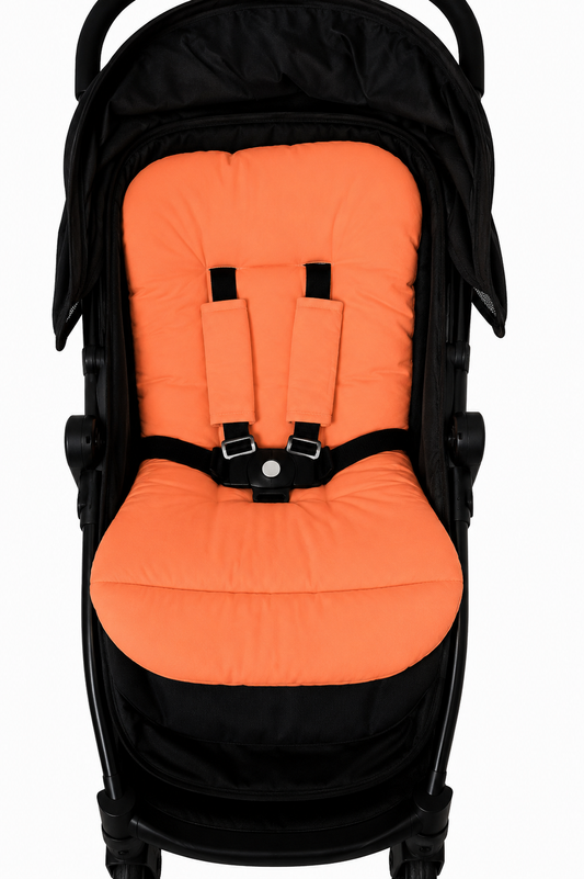 Kit Colchonetes 3 Peças para Carrinho & Bebê Conforto + Protetores de Cinto Coral
