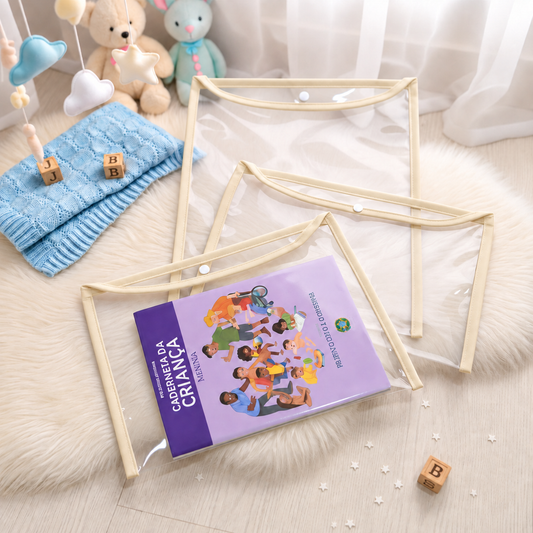Kit com 3 Capas Organizadoras para Certidão e Documentos Creme