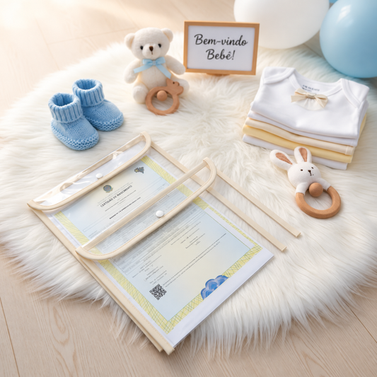 Kit com 2 Capas Organizadoras para Certidão e Documentos Bege