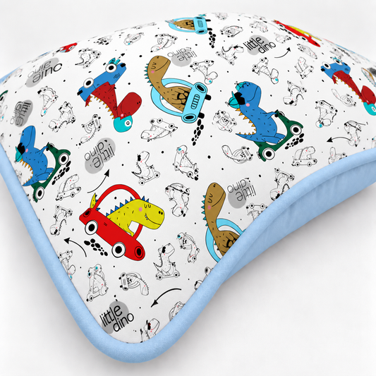 Almofada Decorativa 30cm x 30cm Dino Carros c/ Azul Bebê