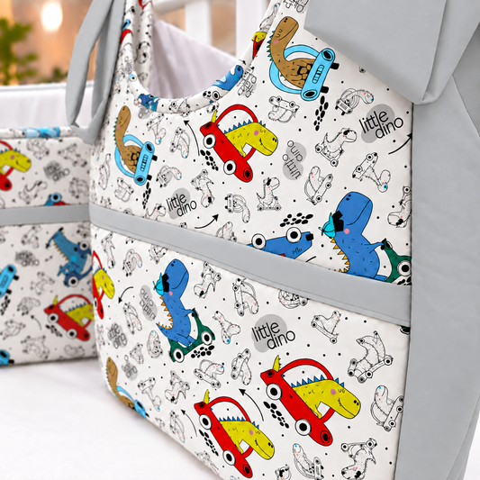 Porta Fraldas ou Porta Treco de Varal Dino Carros c/ Cinza
