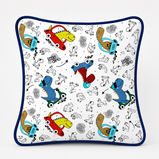 Almofada Decorativa 30cm x 30cm Dino Carros c/ Azul Marinho