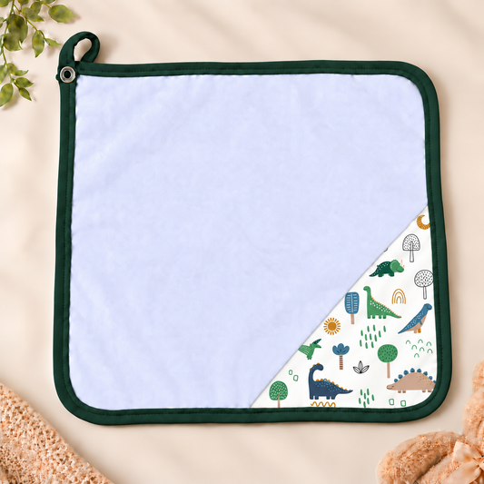 Toalha de Boca Malha Dupla Penteada Premium Dino MLH c/ Verde Escuro | Kit com 3 Unidades