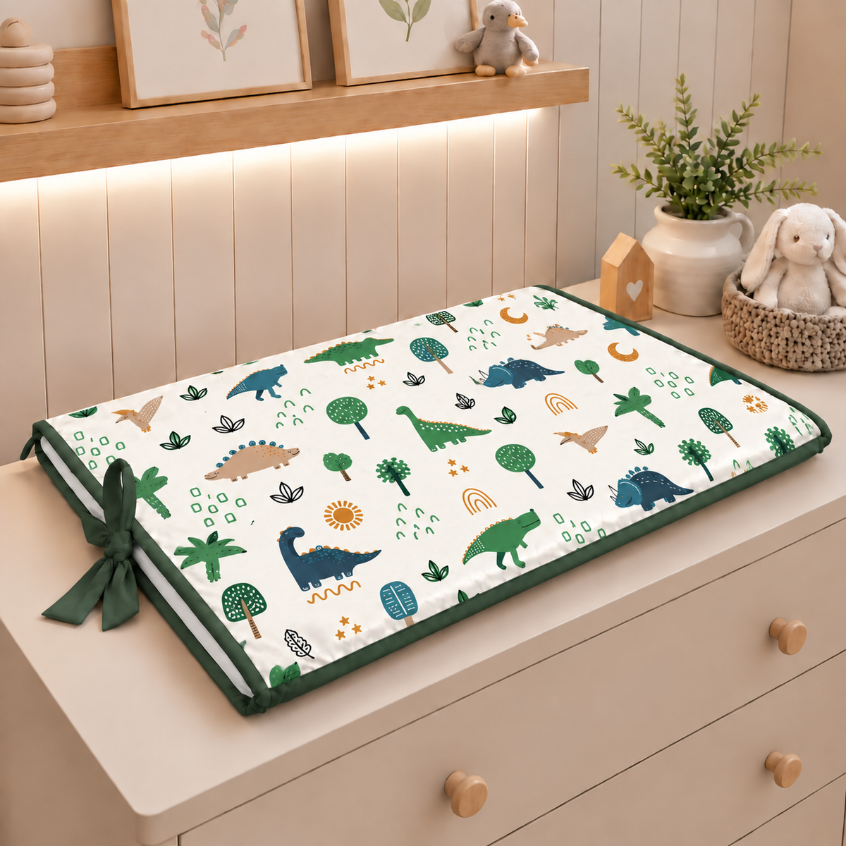Trocador de Cômoda 70x45x3cm Dino MLH c/ Verde Escuro