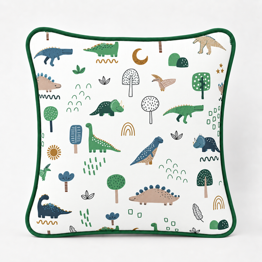 Almofada Decorativa 30cm x 30cm Dino MLH c/ Verde Escuro