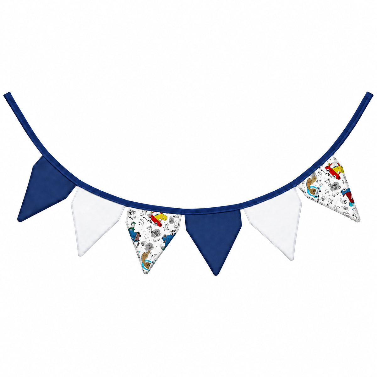 Bandeirinhas Decorativas 2,10m Dino Carros c/ Azul Marinho