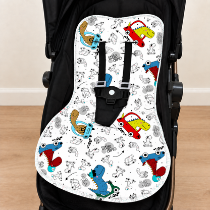 Capa para Carrinho de Bebê Universal Dino Carros c/ Azul Bebê