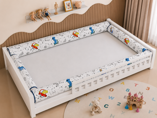 Kit Rolinhos 4 Peças para Cama Casal Dino Carros