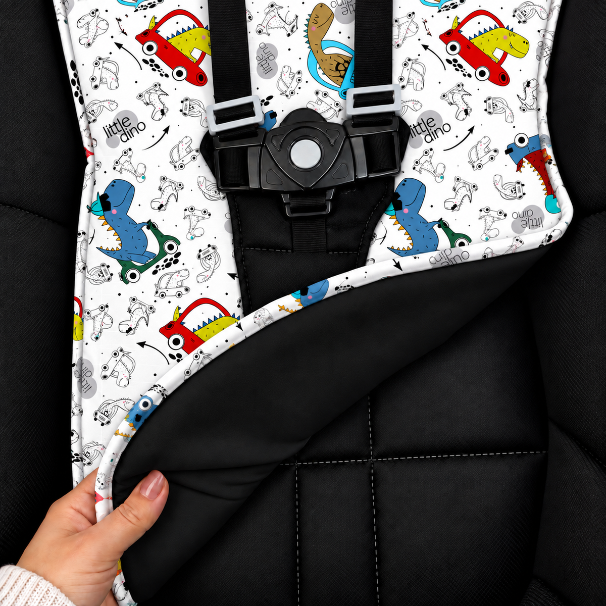 Capa para Carrinho de Bebê Universal Dino Carros c/ Preto
