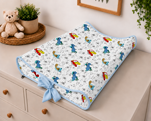 Trocador de Cômoda Americano Dino Carros c/ Azul