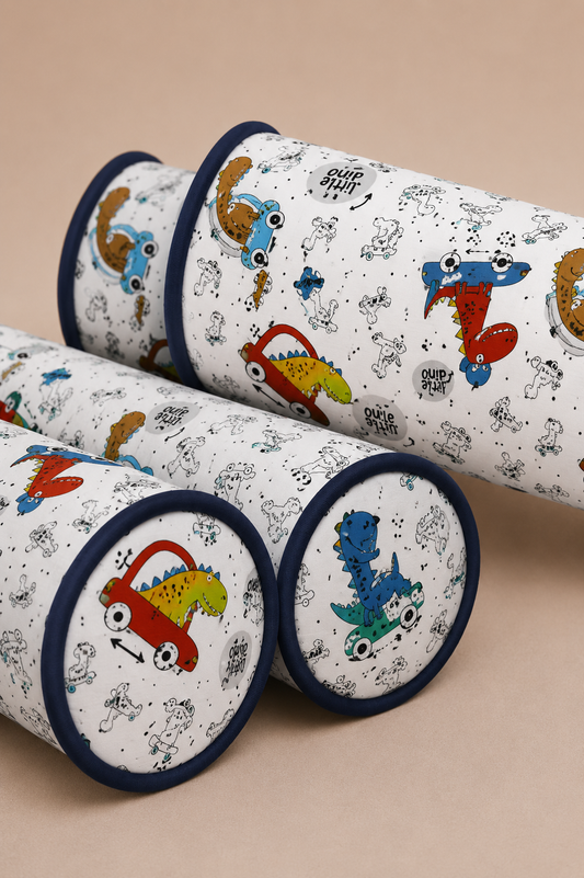 Kit Rolinhos 4 Peças para Cama Casal Dino Carros