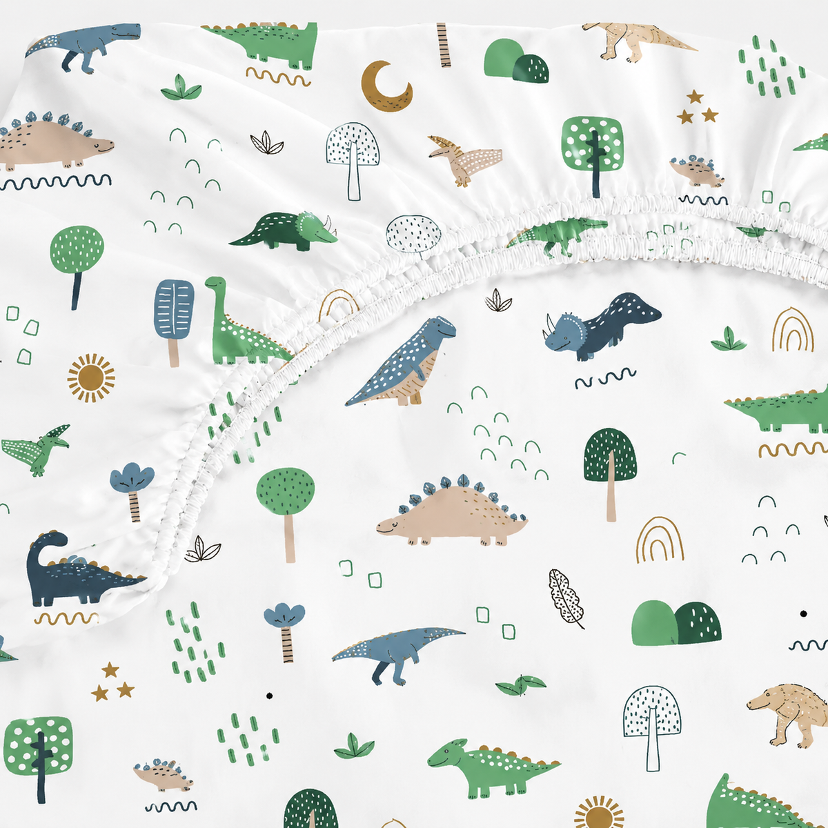Lençol Estampado para Berço 100% Algodão Dino MLH