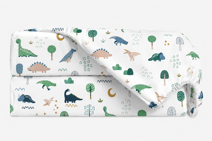 Lençol Estampado para Berço 100% Algodão Dino MLH