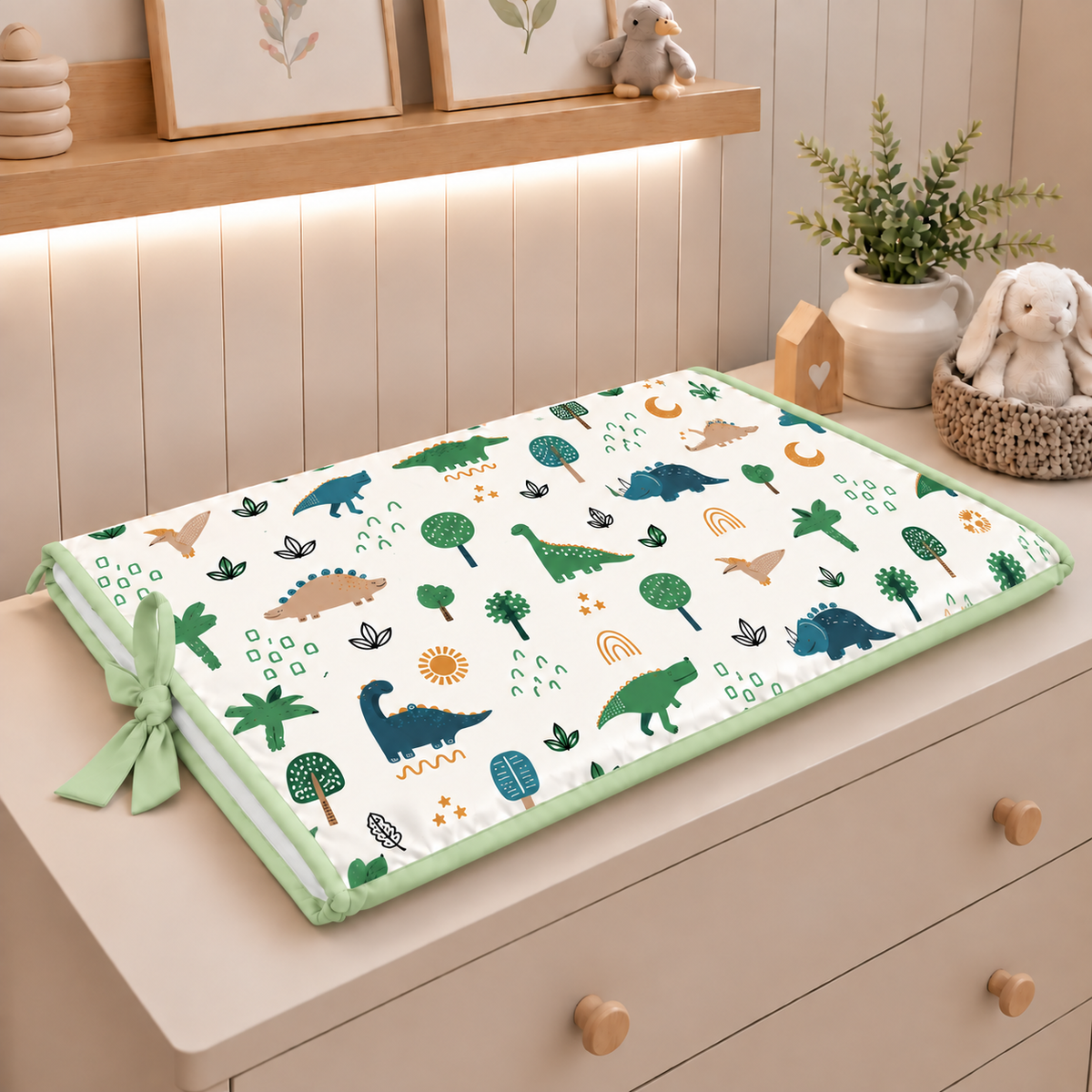 Trocador de Cômoda 70x45x3cm Dino MLH c/ Verde Claro