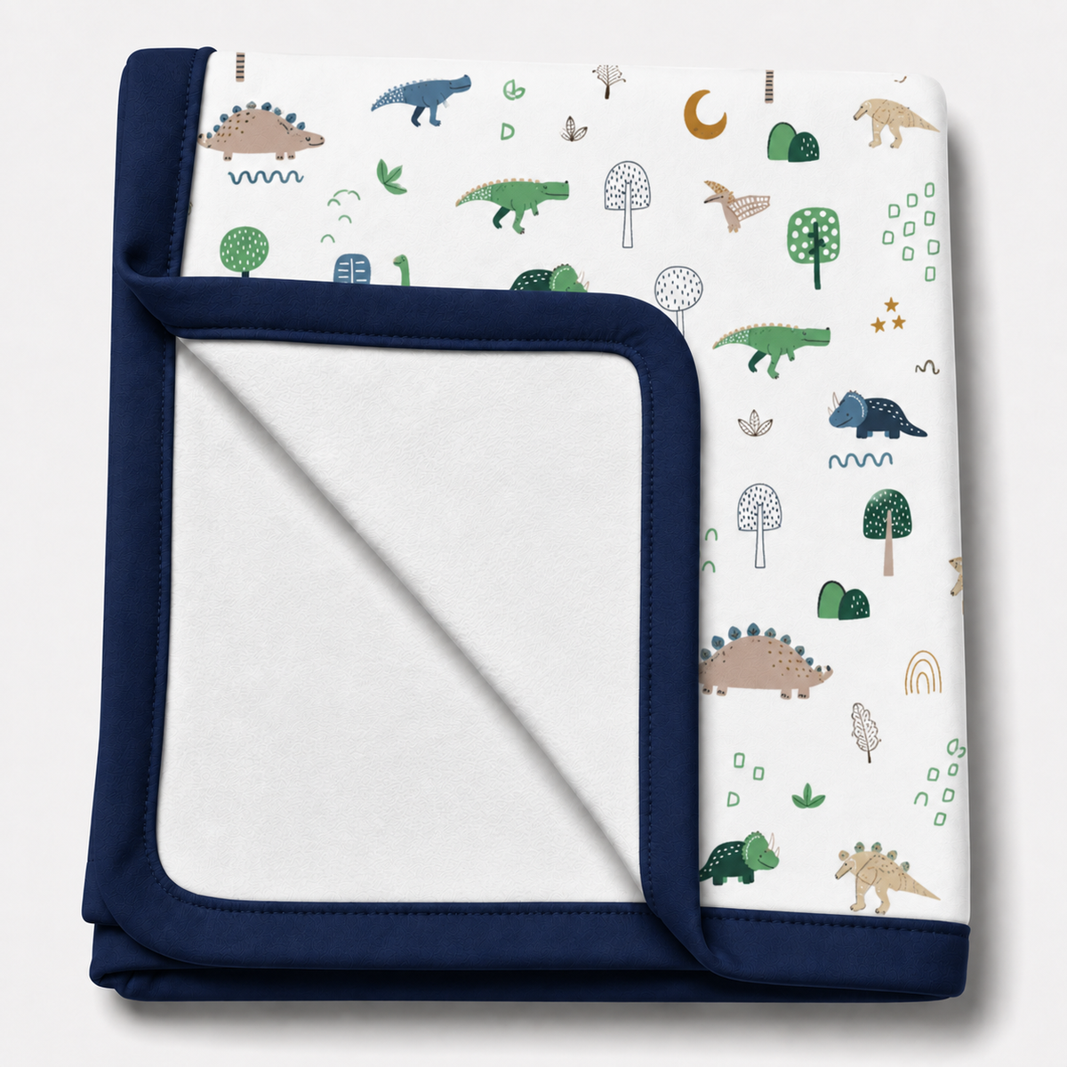 Manta Flanelada Soft Premium Dupla 90 x 70 cm Dino MLH c/ Marinho