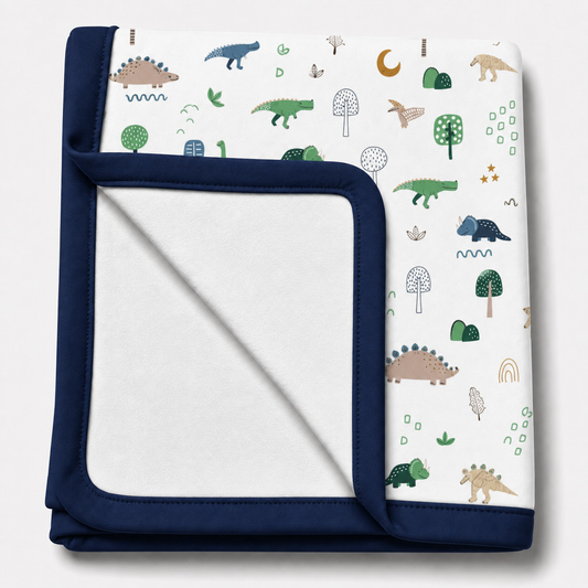 Manta Flanelada Soft Premium Dupla 90 x 70 cm Dino MLH c/ Marinho