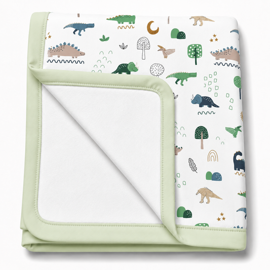 Manta Flanelada Soft Premium Dupla 90 x 70 cm Dino MLH c/ Verde