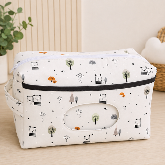 Necessaire Porta Fraldas e Lenço Umedecido 3 Compartimentos Escandinava