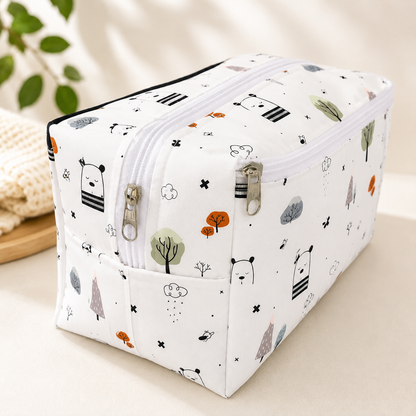 Necessaire Porta Fraldas e Lenço Umedecido 3 Compartimentos Escandinava