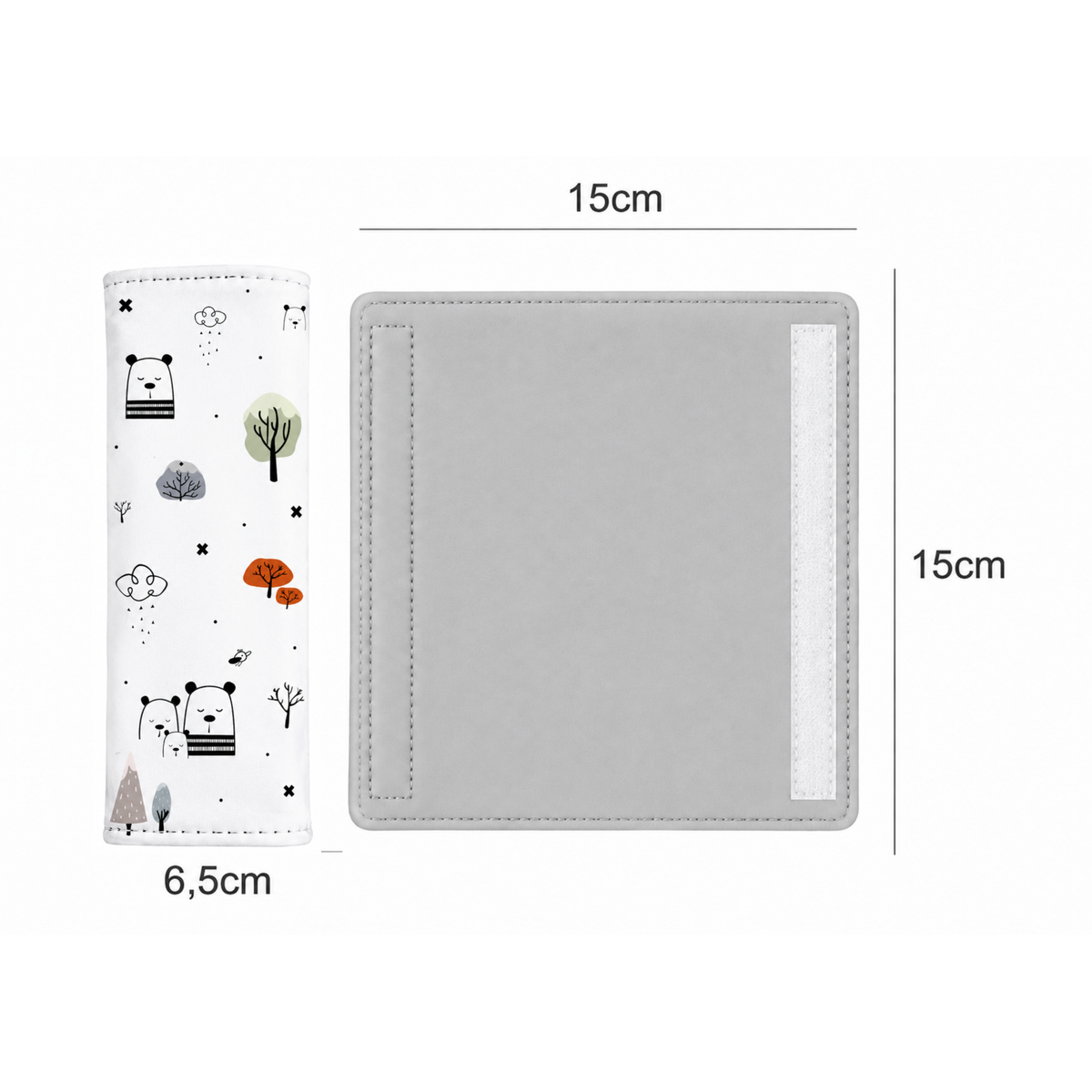 Kit para Bebê Conforto 4 Peças Dupla Face com Capota Tenda Escandinava Verso Cinza