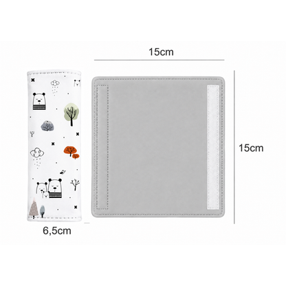 Kit para Bebê Conforto 4 Peças Dupla Face com Capota Tenda Escandinava Verso Cinza