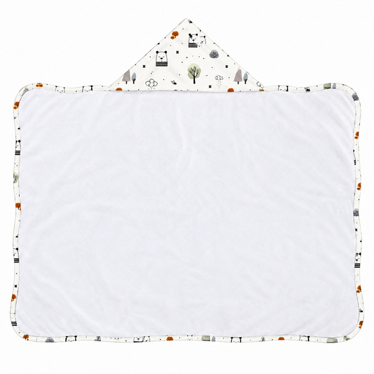Toalha de Banho com Capuz Forrada Plush Atoalhado Premium 1M x 70cm Escandinava