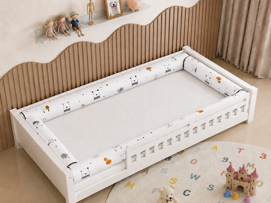 Kit Rolinhos 4 Peças para Cama Solteiro Escandinava c/ Preto