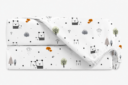 Lençol Estampado para Mini Berço 100% Algodão Escandináva