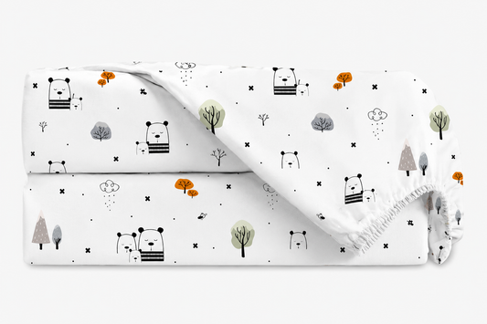 Lençol Estampado para Mini Berço 100% Algodão Escandináva