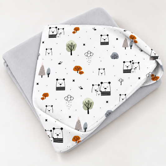 Toalha de Banho com Capuz Forrada Plush Atoalhado Premium 1M x 70cm Escandinava