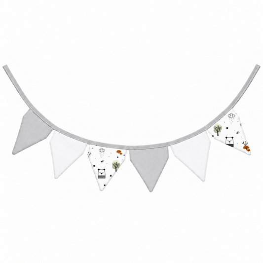 Bandeirinhas Decorativas 2,10m Escandinava c/ Cinza