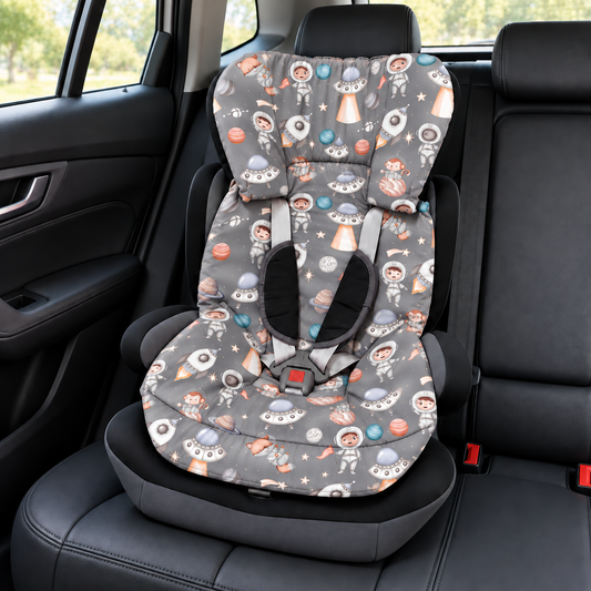Capa Colchonete para Cadeira de Carro Dupla Face Espaço Cinza