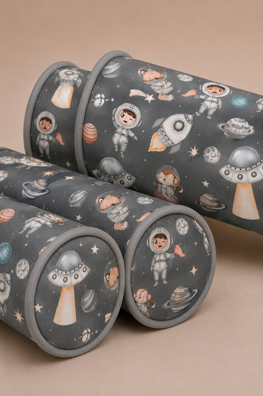 Kit Rolinhos para Berço Americano 4 Peças Espaço Cinza