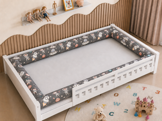 Kit Rolinhos 4 Peças para Cama Casal Espaço Cinza