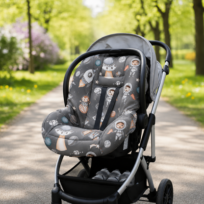 Capa para Bebê Conforto Universal Espaço Cinza