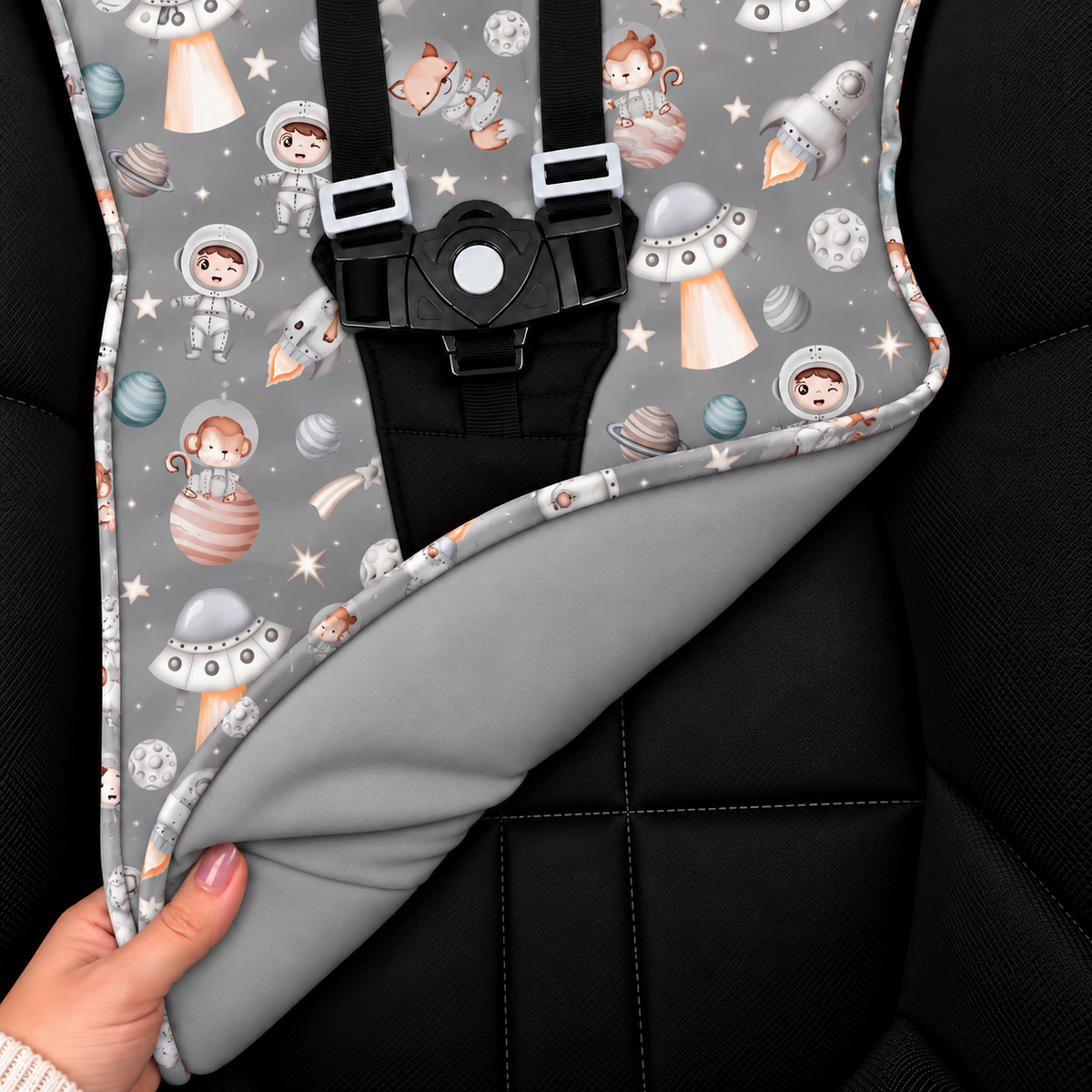 Capa para Carrinho de Bebê Universal Espaço Cinza