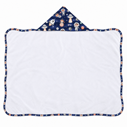 Toalha de Banho com Capuz Forrada Plush Atoalhado Premium 1M x 70cm Espaço Marinho