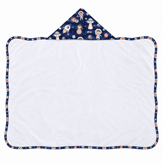 Toalha de Banho com Capuz Forrada Plush Atoalhado Premium 1M x 70cm Espaço Marinho