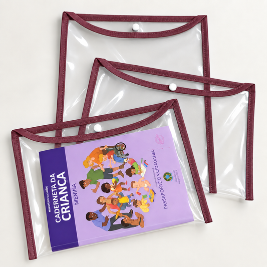 Kit com 3 Capas Organizadoras para Certidão e Documentos Fucsia