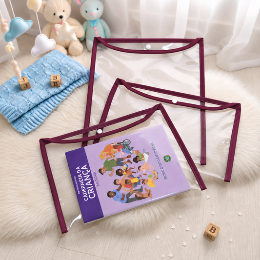 Kit com 3 Capas Organizadoras para Certidão e Documentos Fucsia