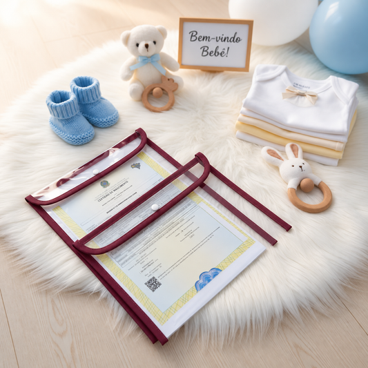 Kit com 2 Capas Organizadoras para Certidão e Documentos Fucsia
