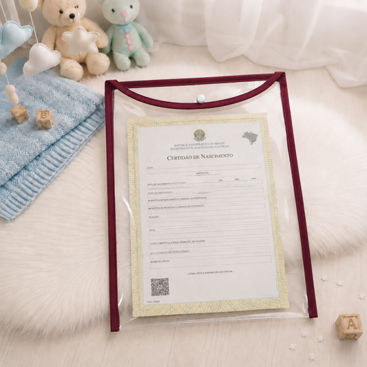 Capa para Certidão de Nascimento Fucsia