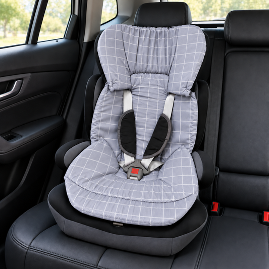 Capa Colchonete para Cadeira de Carro Dupla Face Grid Cinza