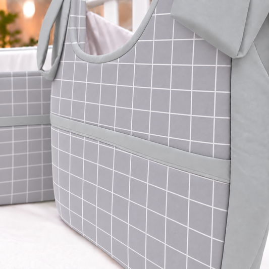 Porta Fraldas ou Porta Treco de Varal Grid Cinza