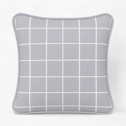 Almofada Decorativa 30cm x 30cm Grid Cinza