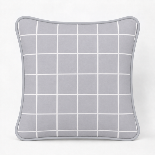 Almofada Decorativa 30cm x 30cm Grid Cinza