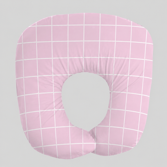 Fronha para Almofada de Amamentação Comfort Plus Grid Rosa
