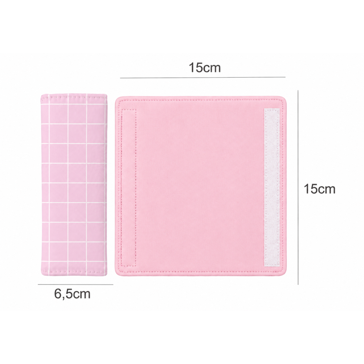 Kit para Bebê Conforto 3 Peças Dupla Face Grid Rosa Verso Rosa