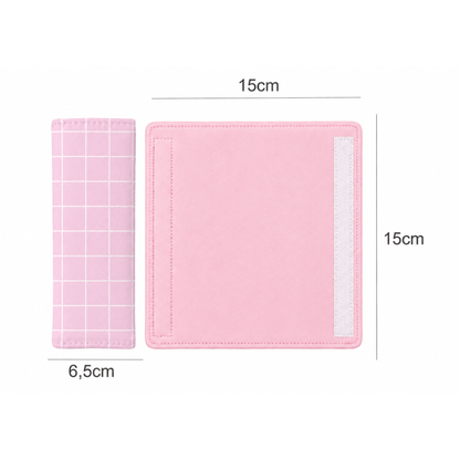 Kit para Bebê Conforto 3 Peças Dupla Face Grid Rosa Verso Rosa