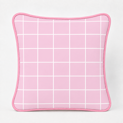 Almofada Decorativa 30cm x 30cm Grid Rosa